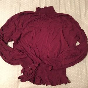 Burgundy Turtle Neck Top
